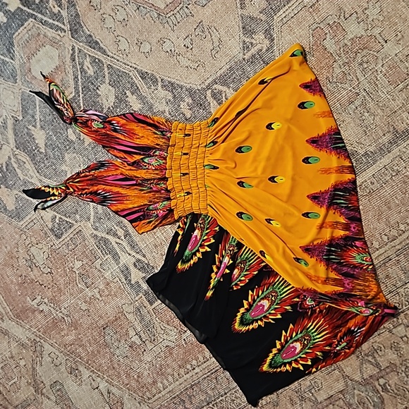 XS/S stretchy, vibrant, colorful maxi dress - Picture 2 of 7